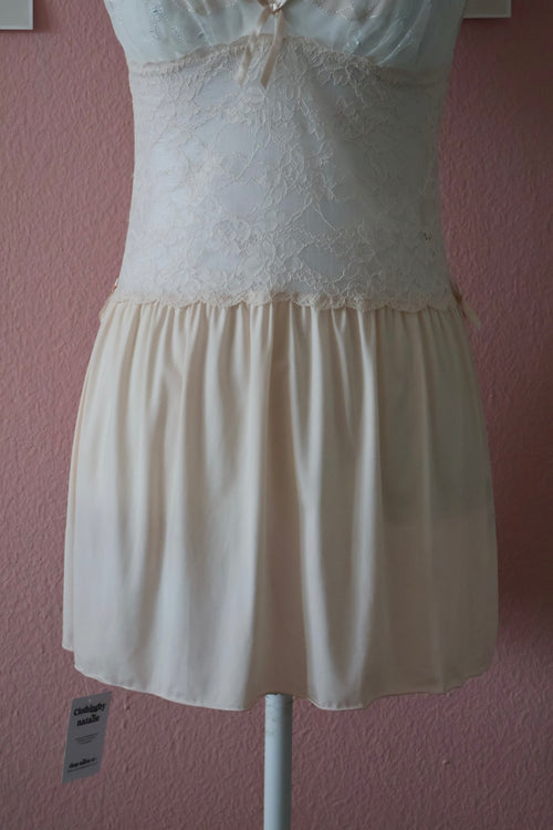 Japanese Nude Lace Slip Dress (S)