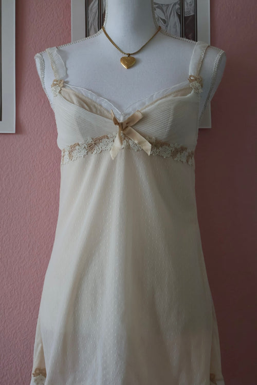 Japanese Yellow Chiffon Slip Dress (S)