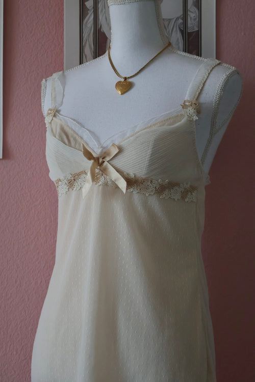 Japanese Yellow Chiffon Slip Dress (S)