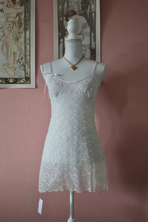 White Lace Slip Dress (S/M)