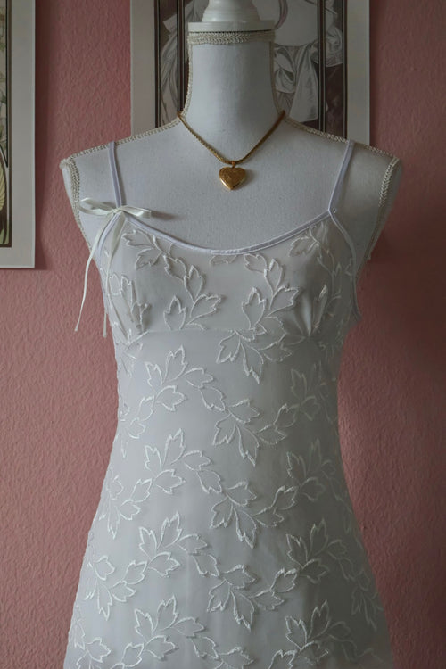 White Lace Slip Dress (S/M)