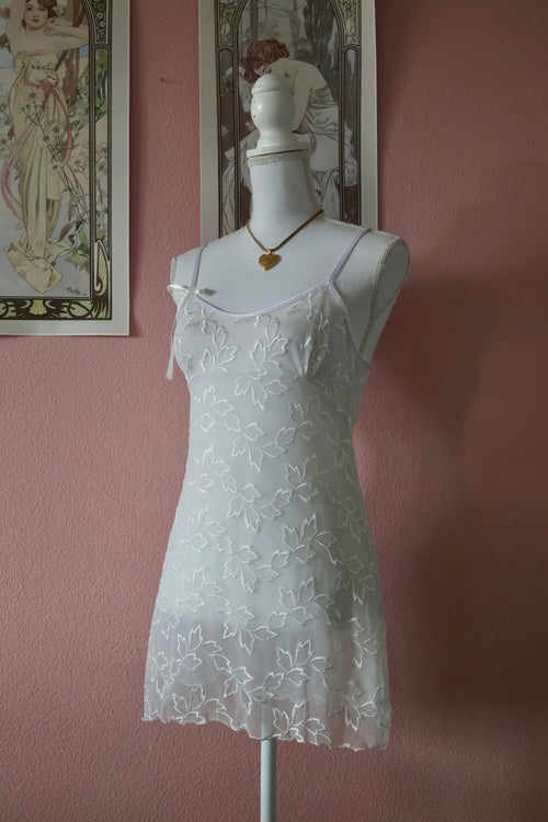 White Lace Slip Dress (S/M)