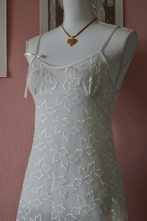 White Lace Slip Dress (S/M)