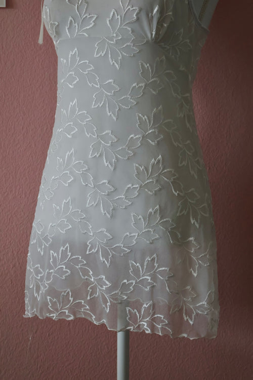 White Lace Slip Dress (S/M)