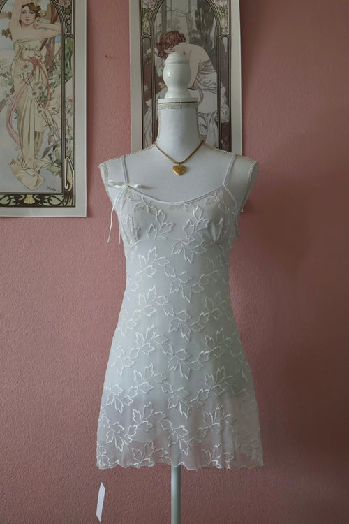 White Lace Slip Dress (S/M)