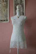 White Lace Slip Dress (S/M)