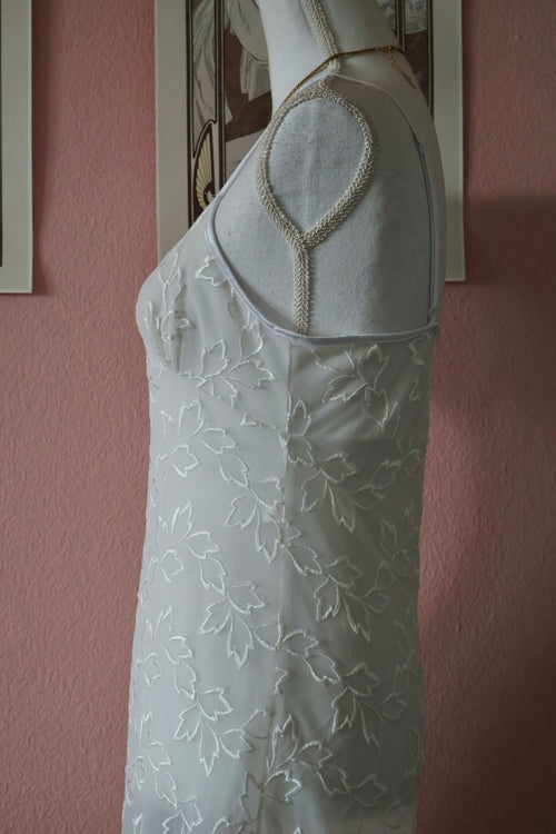 White Lace Slip Dress (S/M)