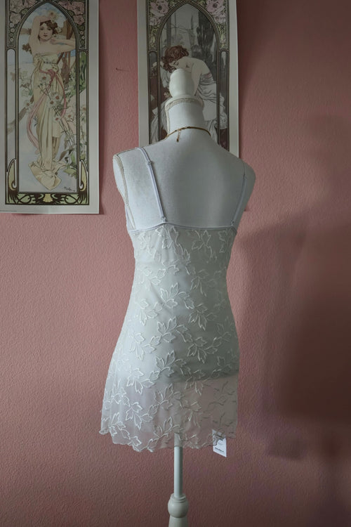 White Lace Slip Dress (S/M)