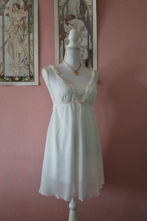 White Chiffon Babydoll (M)