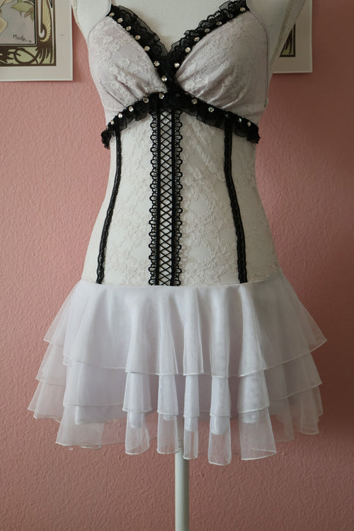 Black White Tutu Slip Dress (S)