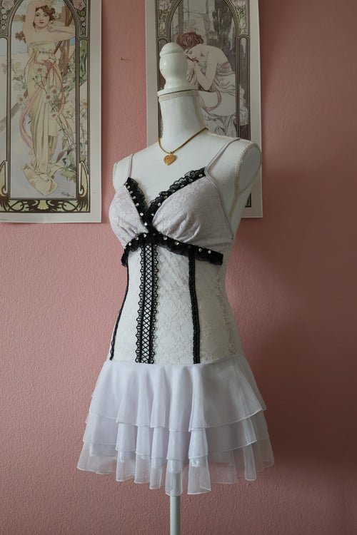 Black White Tutu Slip Dress (S)