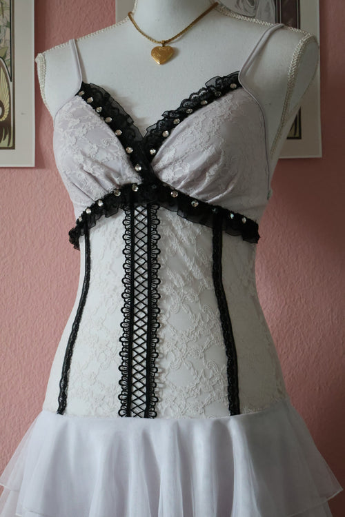 Black White Tutu Slip Dress (S)