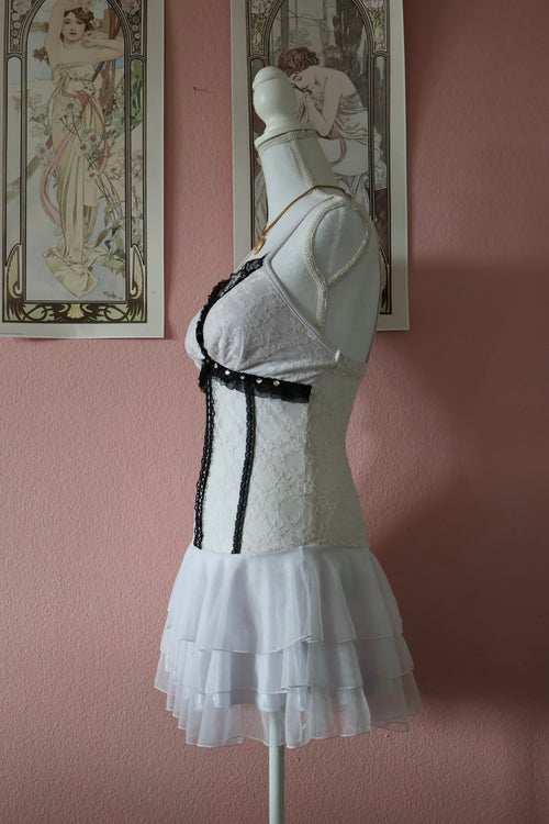 Black White Tutu Slip Dress (S)