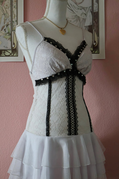 Black White Tutu Slip Dress (S)