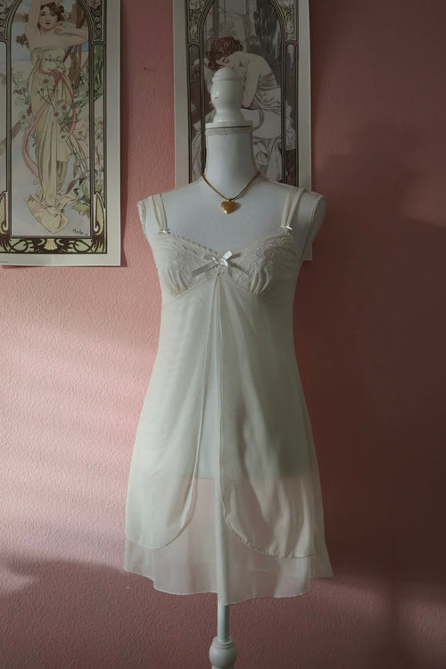 Hunt Mesh White Slip Dress (S)