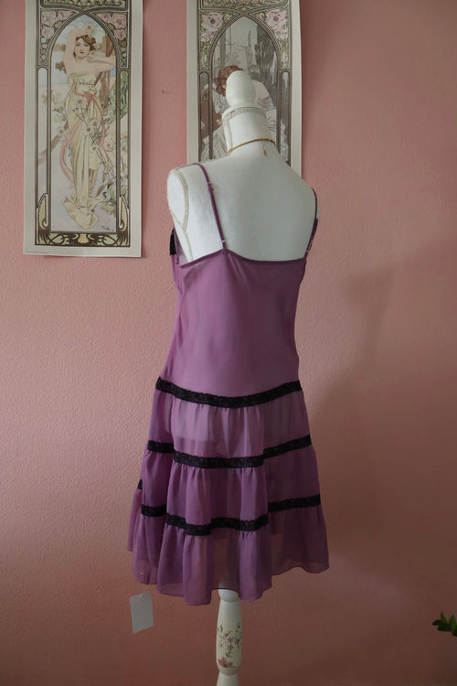 Corner Suite Purple Chiffon Slip Dress (M/L)