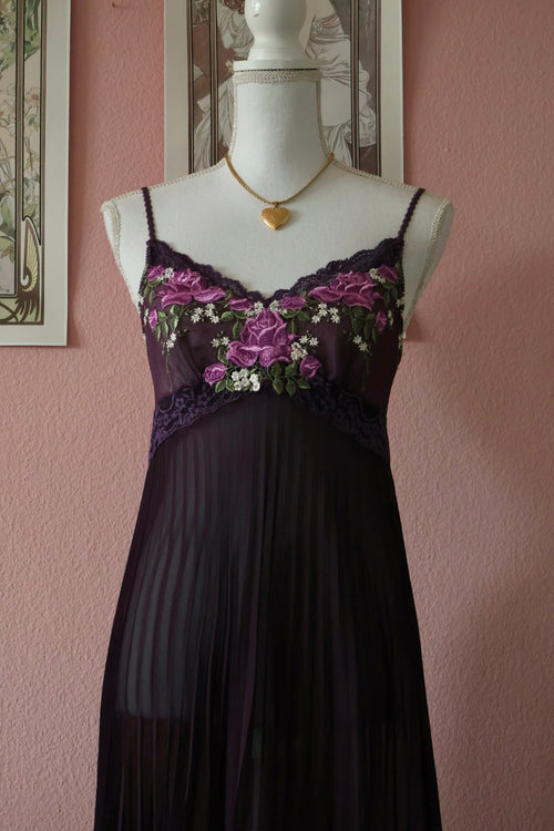 Wacoal Purple Pleated Slip Dress (S/M)