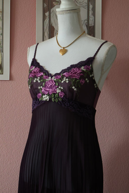 Wacoal Purple Pleated Slip Dress (S/M)