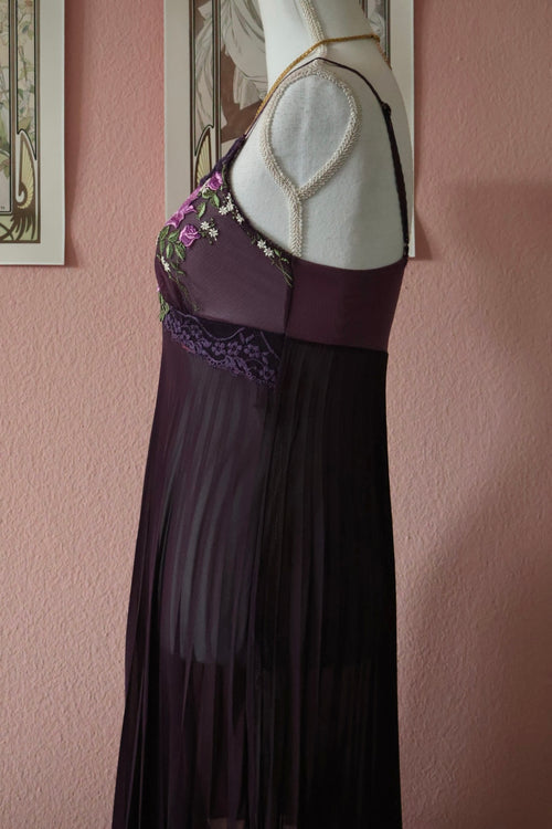 Wacoal Purple Pleated Slip Dress (S/M)