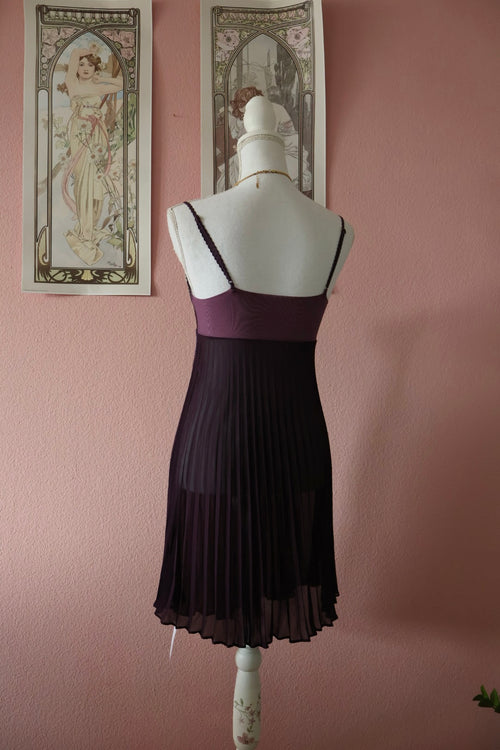 Wacoal Purple Pleated Slip Dress (S/M)