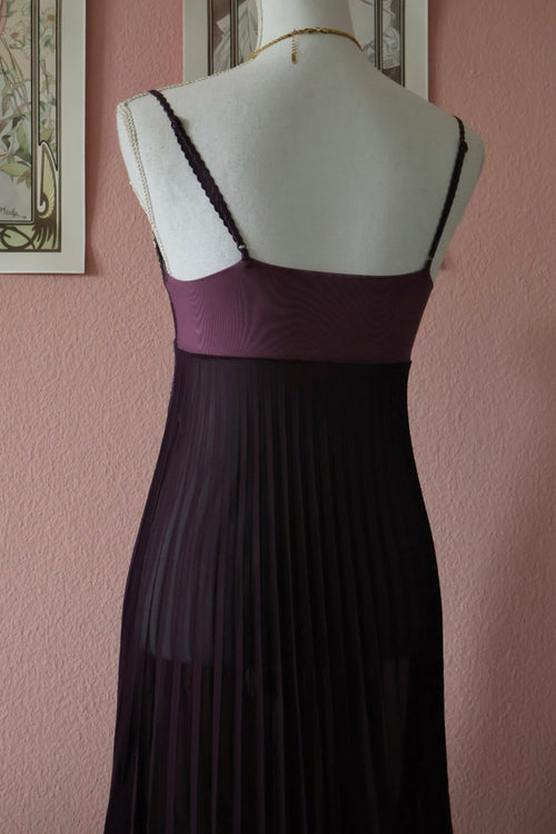 Wacoal Purple Pleated Slip Dress (S/M)