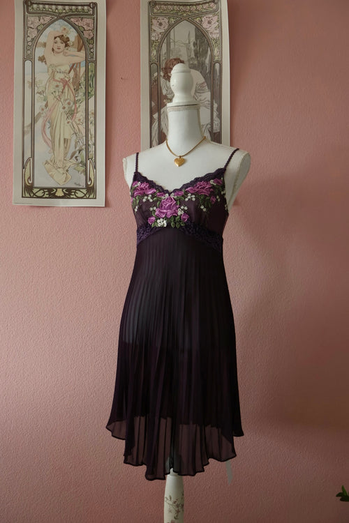 Wacoal Purple Pleated Slip Dress (S/M)