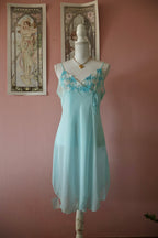 André Kim Blue Chiffon Slip Dress (M/L)