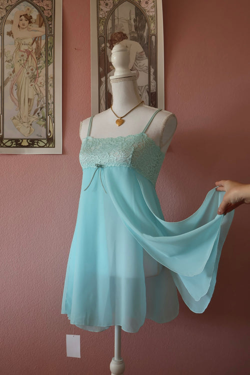 Blue Chiffon Babydoll (S)