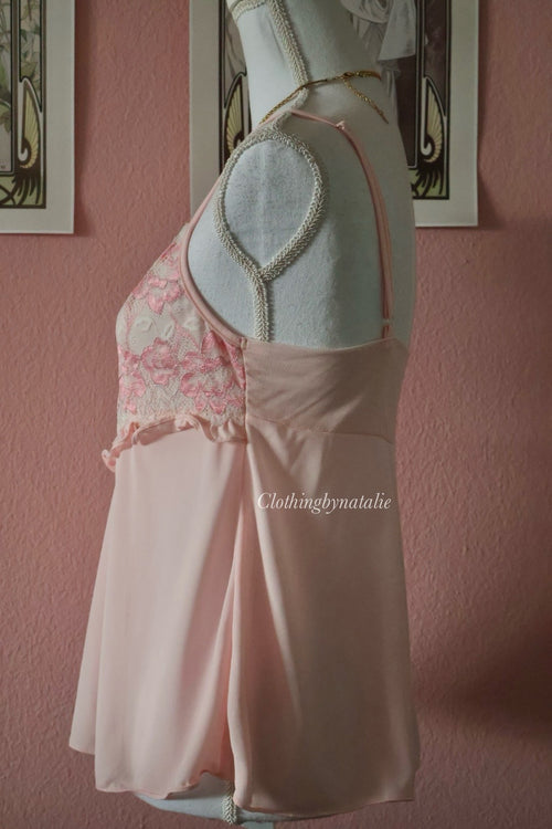 Pink Nylon Lace Cami (M)