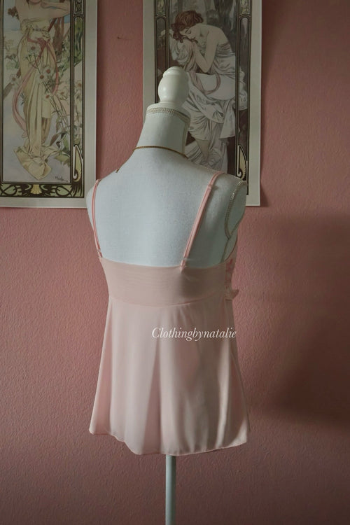 Pink Nylon Lace Cami (M)