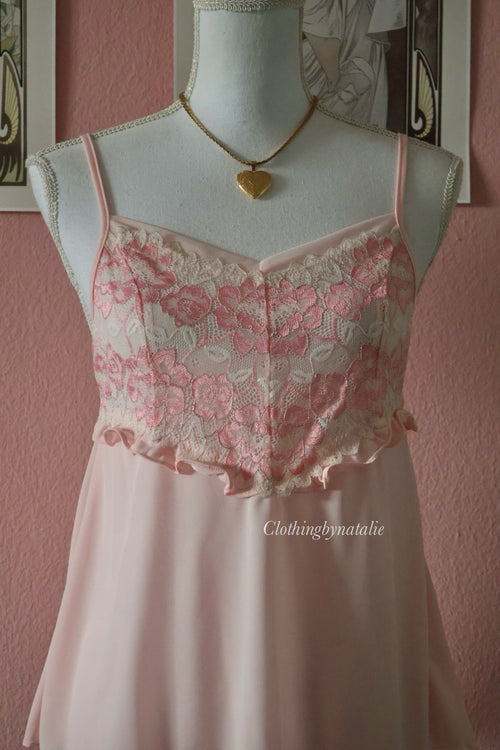 Pink Nylon Lace Cami (M)