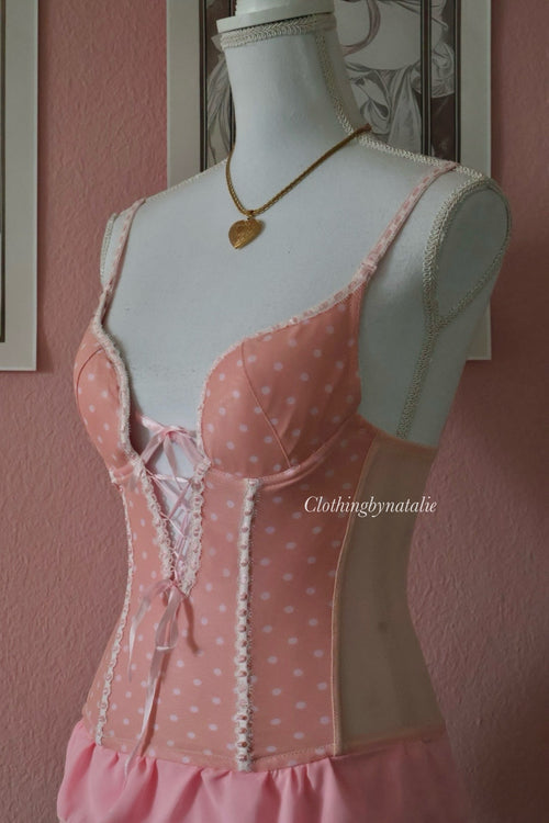 Japanese Pink Mesh Corset (XS/S)