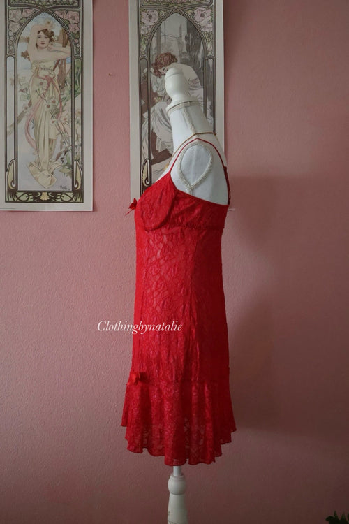 Inner Secrets Red Lace Babydoll (S/M)